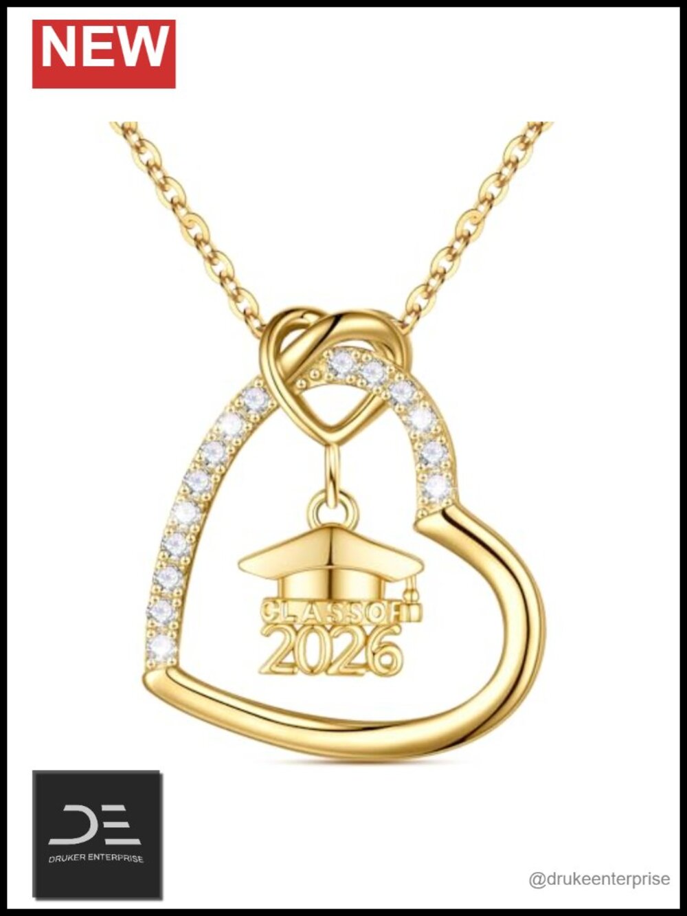 Graduation Pendant Necklace for Women - 925 Sterling Silver 18 inch Cubic